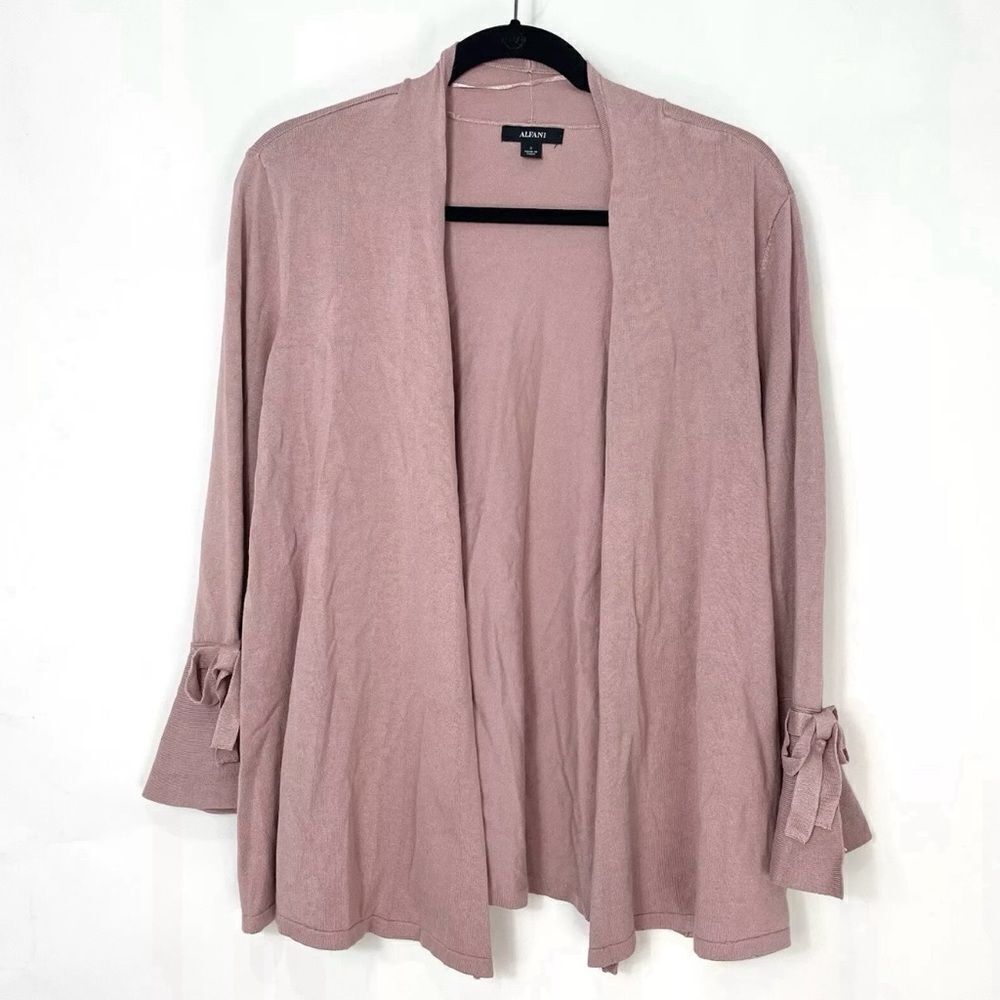 Alfani Pink Bell Tie-Sleeve Open Cardigan - Picture 5 of 7